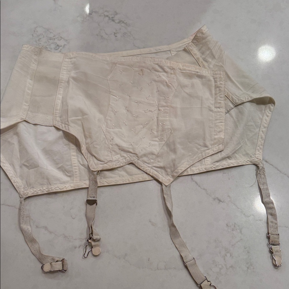 Vintage Cream Garter Belt